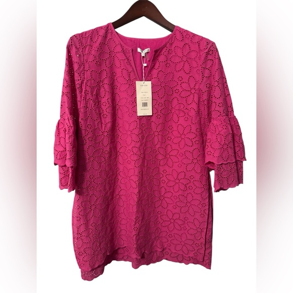Tyler Boe Dresses & Skirts - NWT Tyler Böe Pink Eyelet Lace Tunic Dress Size L $274